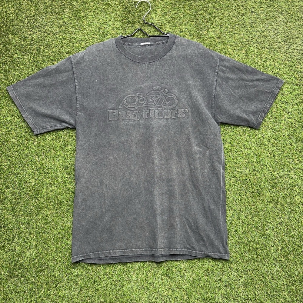 Vintage Easyriders Shirt Mens Medium Embossed Black Motorcycle Made In USA